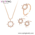 64503 Xuping lead and nickel safe alloy fashion jewelry magnetic 18k gold plated three pieces set